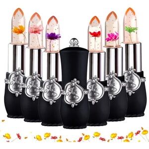 Luxurious Color Change Long Lasting Crystal Flower Jelly Lipstick NIB